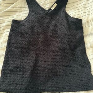 Deletta Black Smocked Sleeveless Tank Top